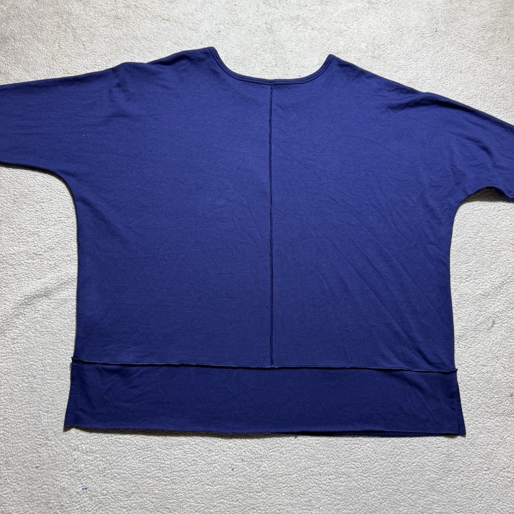 Spanx Sweatshirt Womens 1X Blue Dolman Sleeve Oversized Relaxed Boyfriend Top - Picture 10 of 12